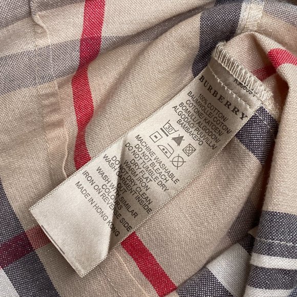 Burberry Brit Checked Metallic Thread Button Up Top - Picture 6 of 10